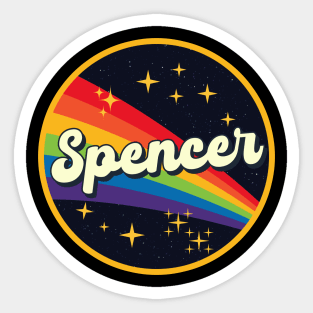 Spencer // Rainbow In Space Vintage Style Sticker